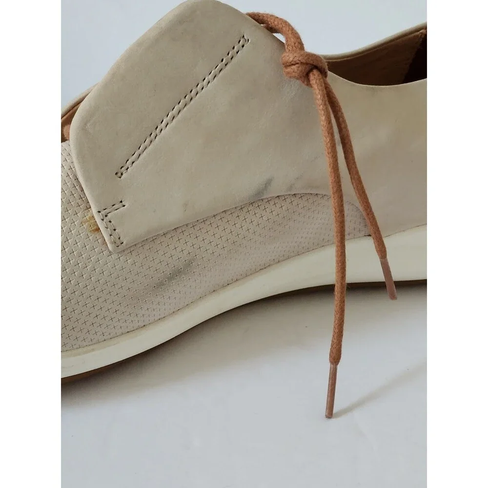 Samuel Hubbard Women's Taupe Suede Lace Up Oxford Shoes Size 9.5 W1205-232